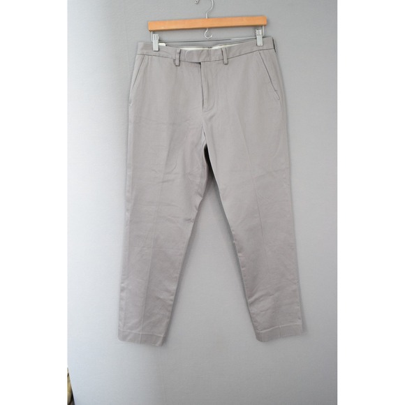 J.Crew Bowery Mens 33 32 Slim Fit Dress Pants Lightweight Gray Casual Career New - Picture 1 of 4